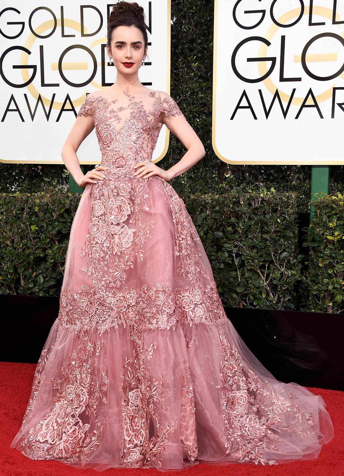 Lily Collins 74th Annual Golden Globe Awards